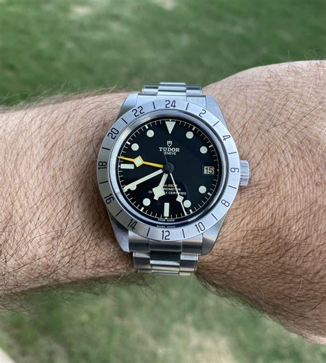 tudor black bay pro on wrist